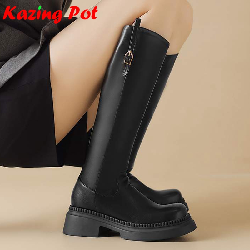 Riding Boot Short - Botas de microfibra con punta redonda,