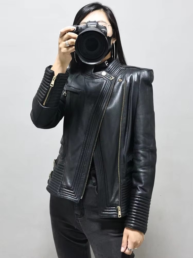 Chaqueta de cuero genuino de o - Riding Jacket Leather reseña y precio