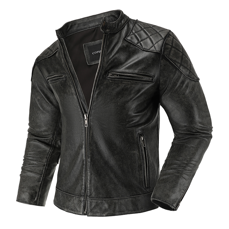 Chaqueta de cuero Retro Para m - Riding Jacket Leather reseña y precio