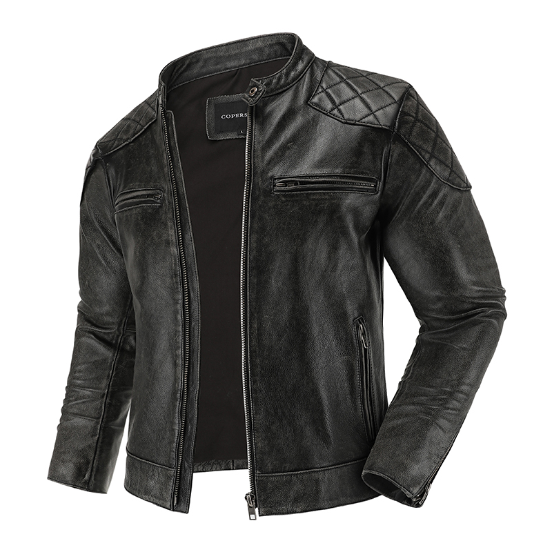 Chaqueta de cuero Retro Para m - Riding Jacket Leather reseña y precio